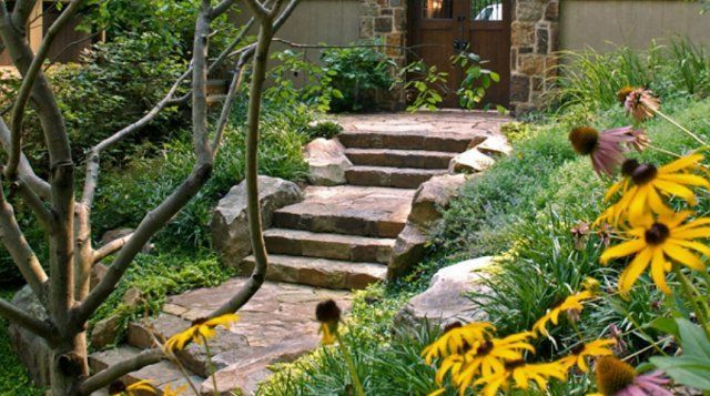 Лестница в саду (73 фото)